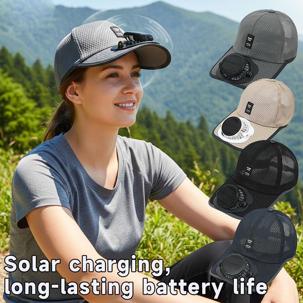 Renewable Energy Fan - Solar Fan Hat USB Rechargeable Sunscreen