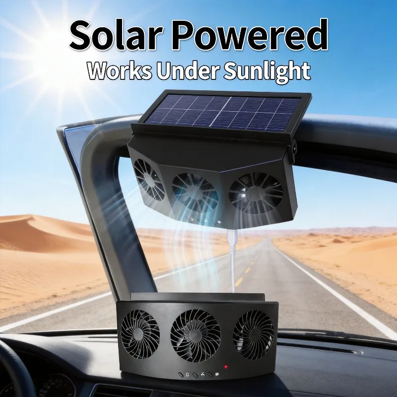 Renewable Energy Fan - USB Solar Rechargeable Car Exhaust Fan