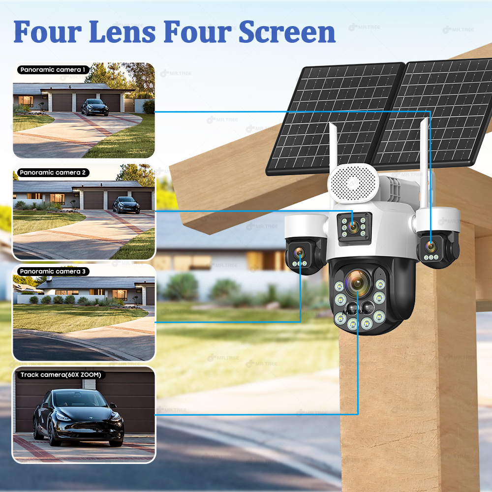 AOV Four Lens Outdoor Surveill - đánh giá và giá Solar Panel Tilt Mount