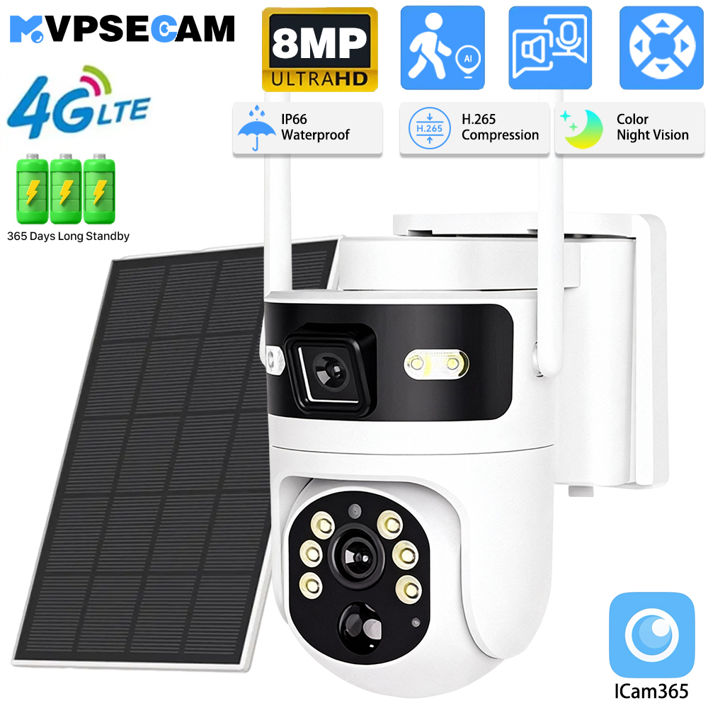 8MP 4K 4G SIM Card PTZ IP Came - đánh giá và giá Solar Panel Tilt Mount